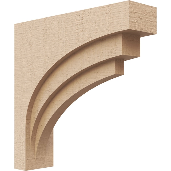 Ekena Millwork 3"W x 12"D x 12"H Thin Rockford Rough Cedar Woodgrain TimberThane Corbel, Primed Tan CORUR03X12X12ROCRCPR - main